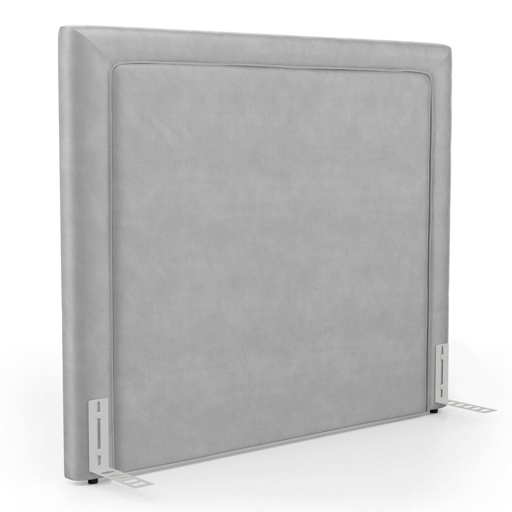 Cabeceira Cama Box Casal Padrão Alba 140cm com Frame Veludo Cinza Claro - Desk Design