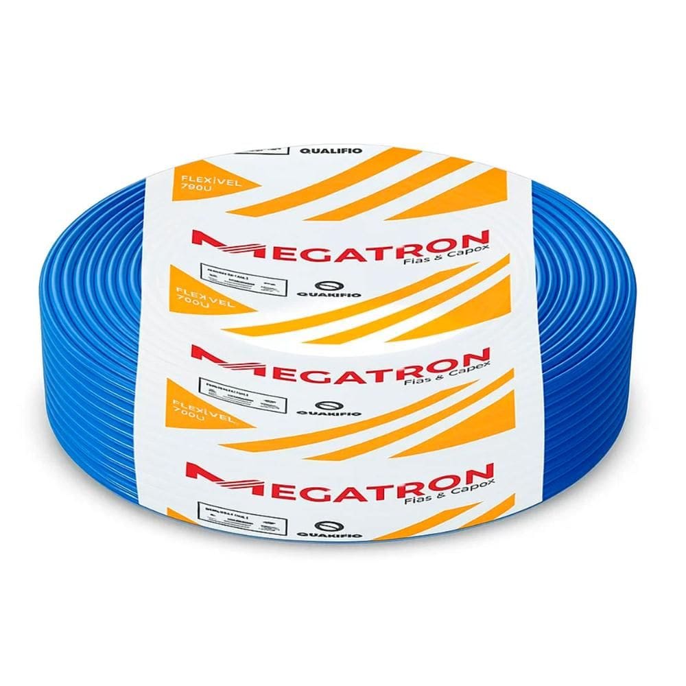 Cabo Flexível 2.5mm Megatron - Rolo de 100 Metros - Antichamas - Azul