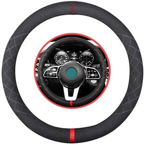 Capa de volante K LAKEY em couro de camurça 39cm-40cm