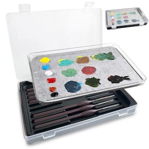 Paleta úmida Kreapa Stay Wet para pintura acrílica com suporte de pincel