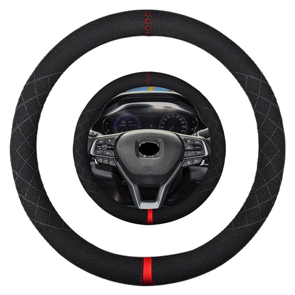 Tampa de volante K LAKEY Suede para Honda Civic 2006-2015