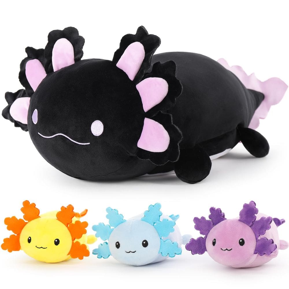 Brinquedo de pelúcia MaoGolan Giant Axolotl com 3 bebês dentro de 60 cm