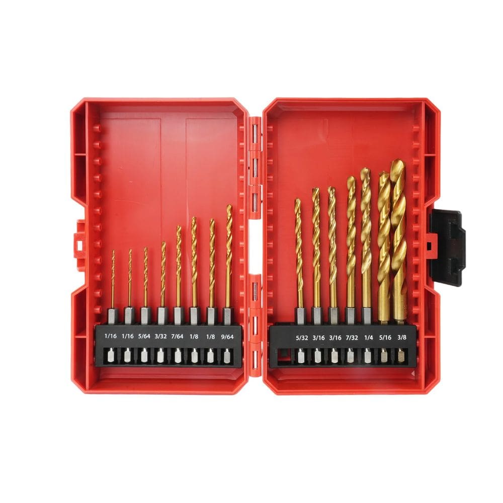 Conjunto de brocas ZKH Hex Shank 15 PCS HSS revestido de titânio