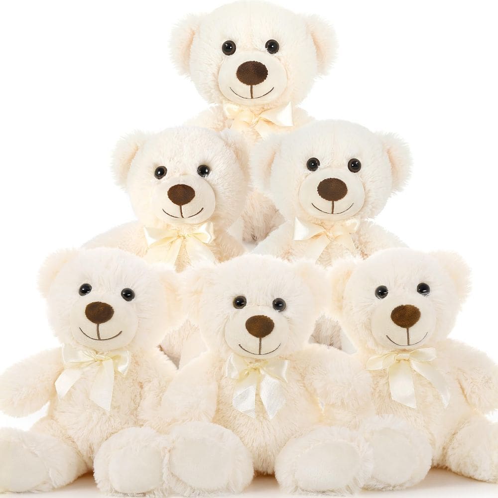 Bicho de pelúcia pequeno de 35 cm Teddy Bear MoriSmos para crianças, pacote com 6