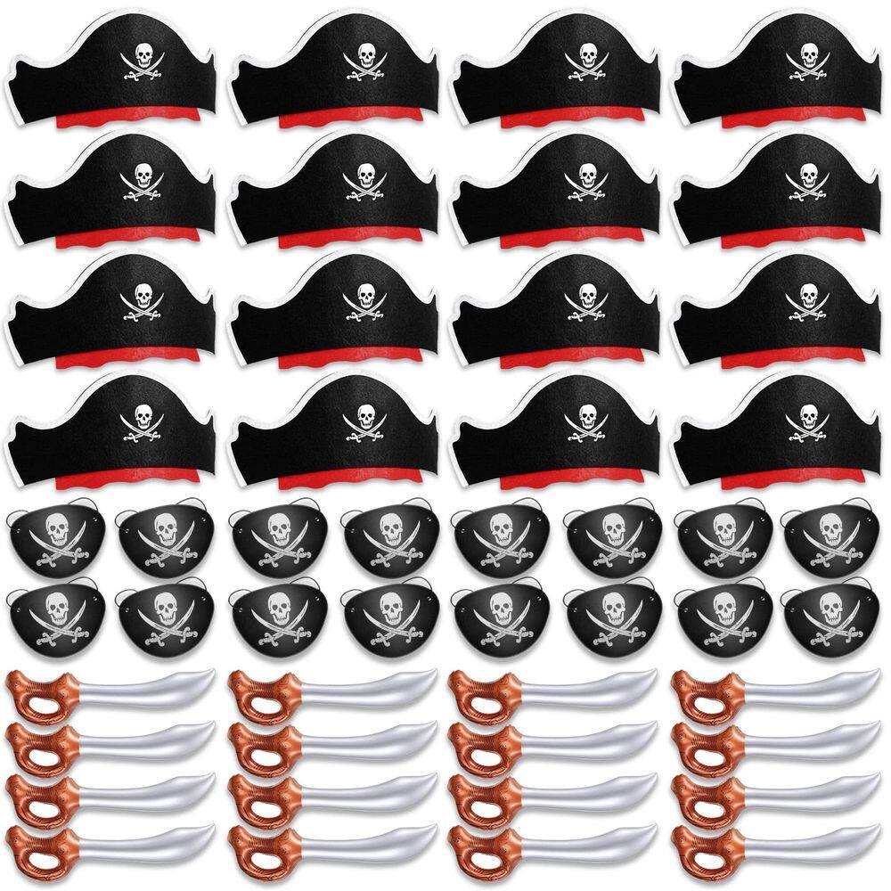 Conjunto de festa pirata Legigo Funny 48 unidades com chapéus e tapa-olhos