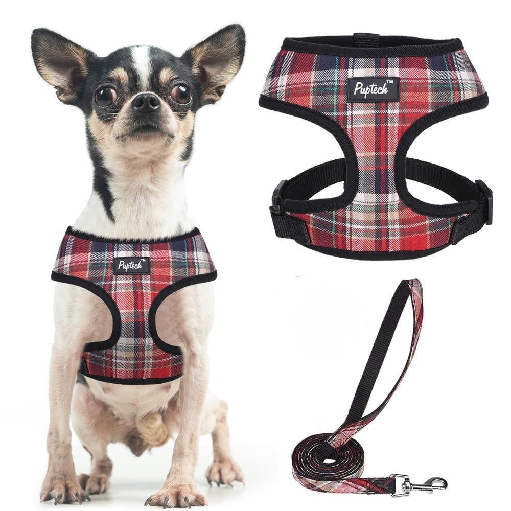 Conjunto de arnês e coleira para cães PUPTECK Soft Mesh Comfort Vest XS