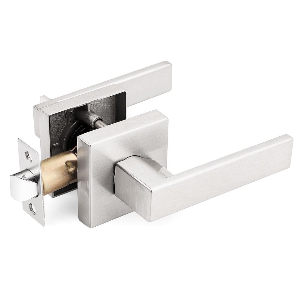 Fechadura de porta Gobrico Square Levers Handles Passage Satin Nickel