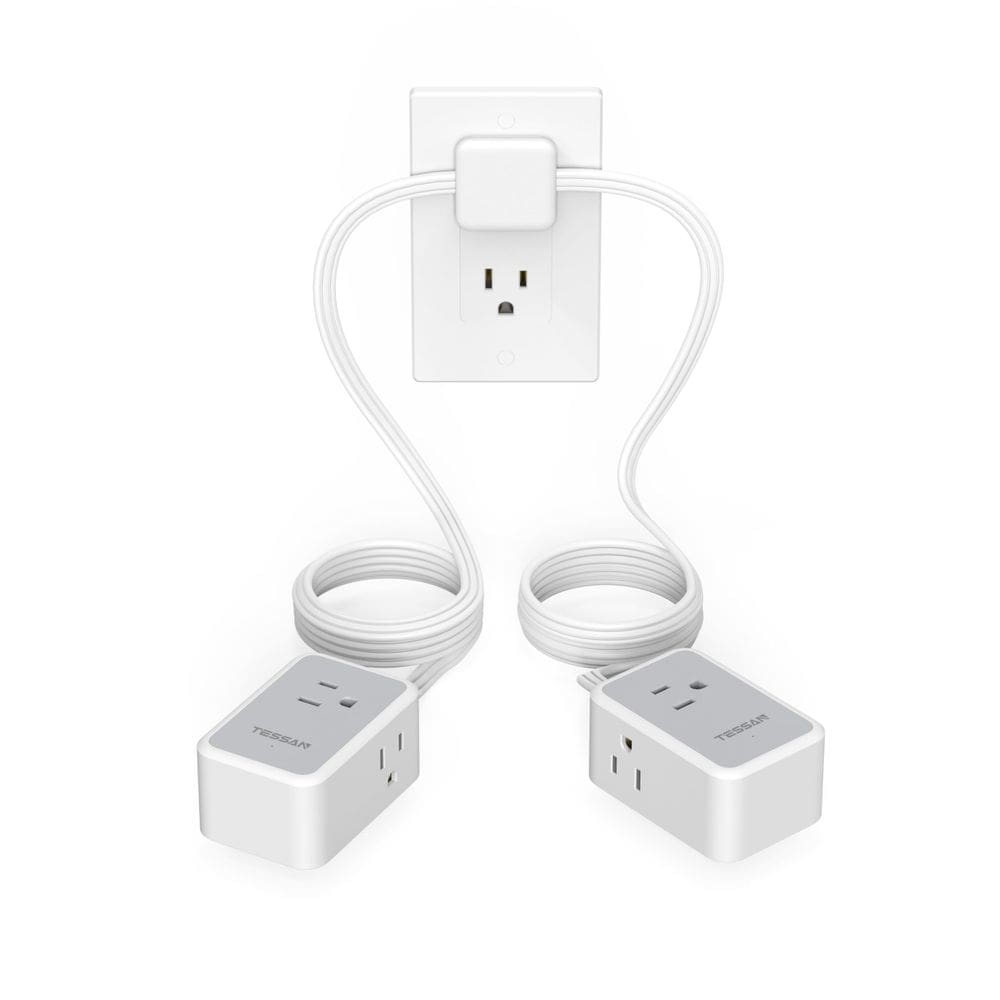 Cabo de extensão TESSAN Twin 3 Outlets 12 pés com protetor contra sobretensão