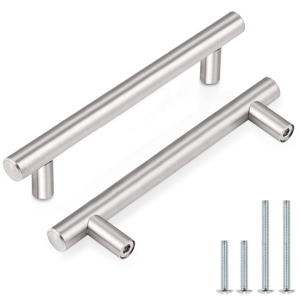 Alças de gabinete Probrico, níquel acetinado, aço inoxidável, 4 polegadas