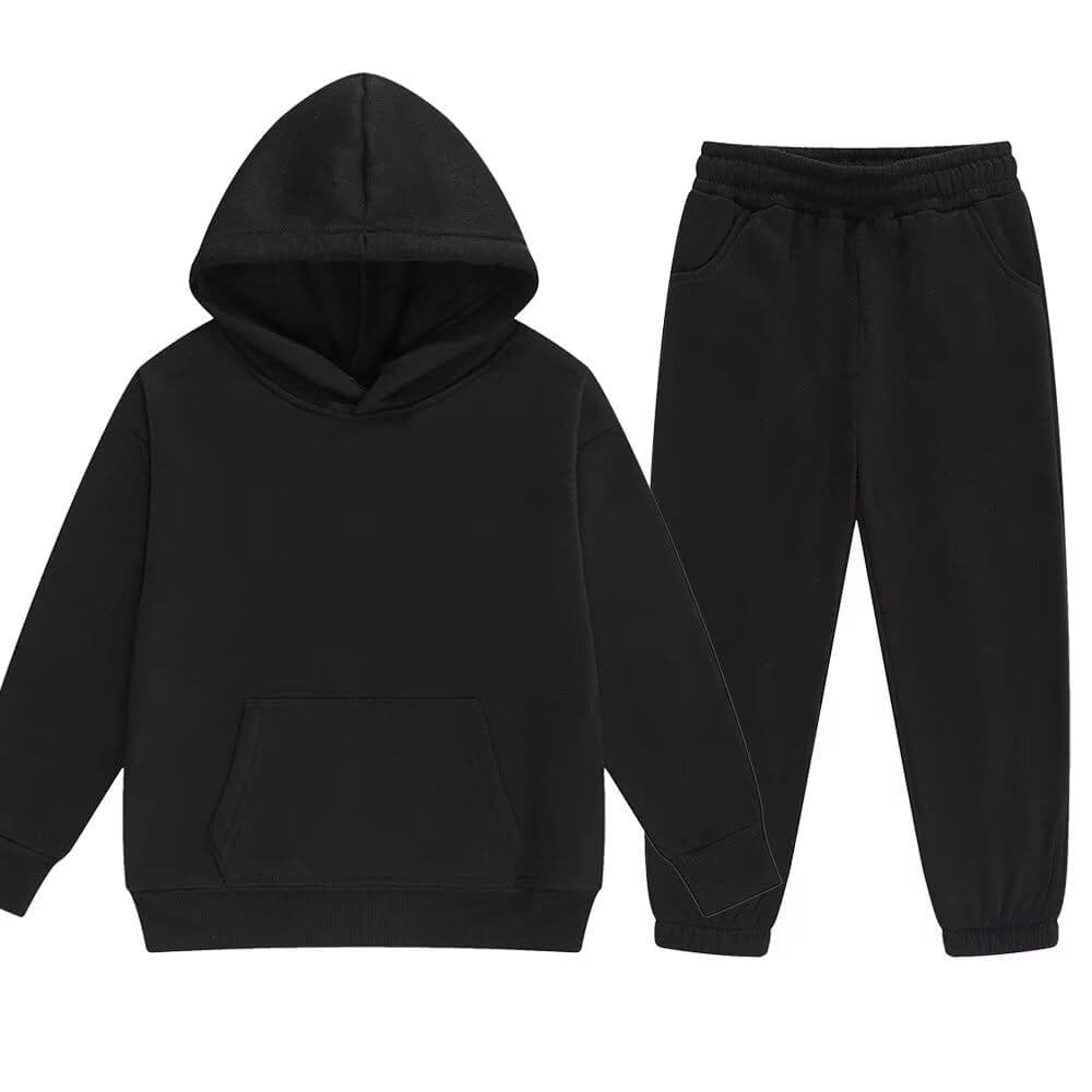 Conjunto de roupas DHSPKN Tracksuit, moletons para crianças, pretos, 120 cm