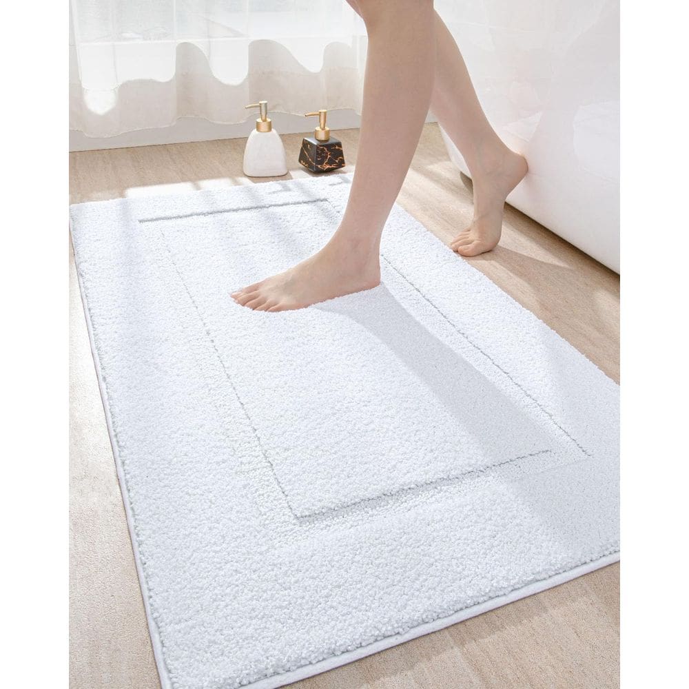 Tapetes de banheiro DEXI Tapete de banho antiderrapante lavável 110x60cm branco
