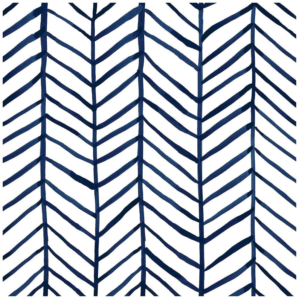 Papel de parede HAOKHOME Modern Stripe Herringbone Azul Marinho 10m²