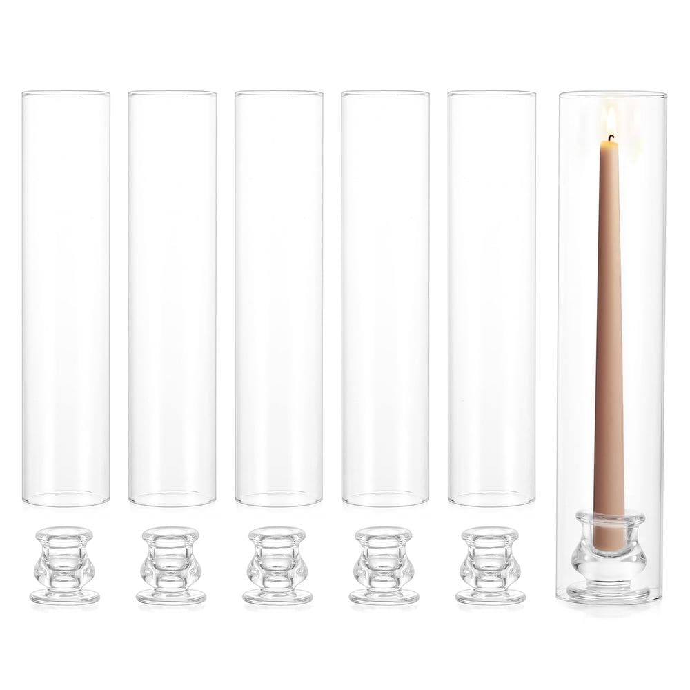 Castiçal Candle Stick NUPTIO, conjunto de 6 vidros Hurricane