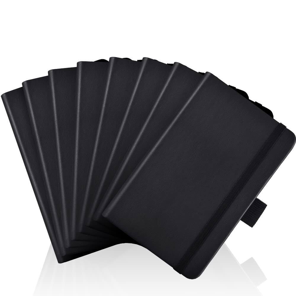 Caderno de bolso AISBUGUR, pacote com 2, 320 páginas, 9,4 x 14,5 cm, preto