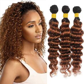 Pacotes de cabelo Biottihair Ombre Deep Wave Brown 40-50cm 3x100g