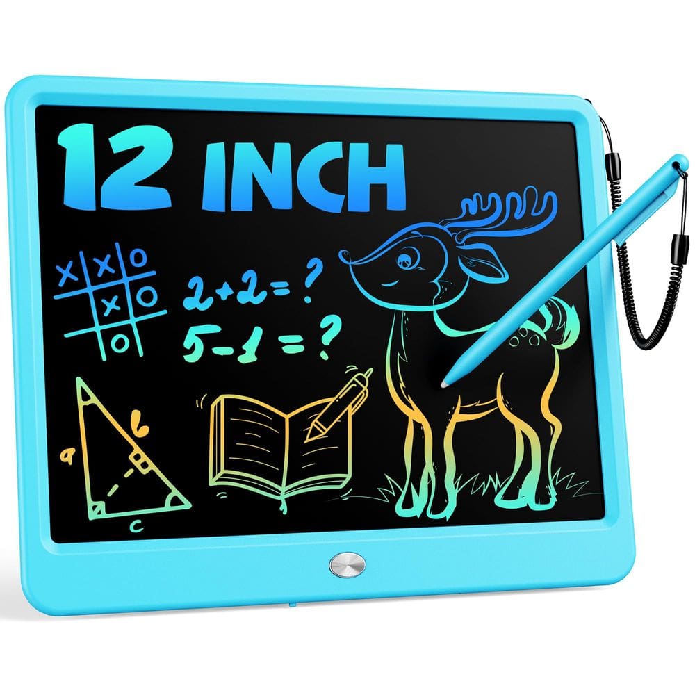 Tablet de escrita LCD Bravokids de 12 polegadas para crianças de 3 anos, azul