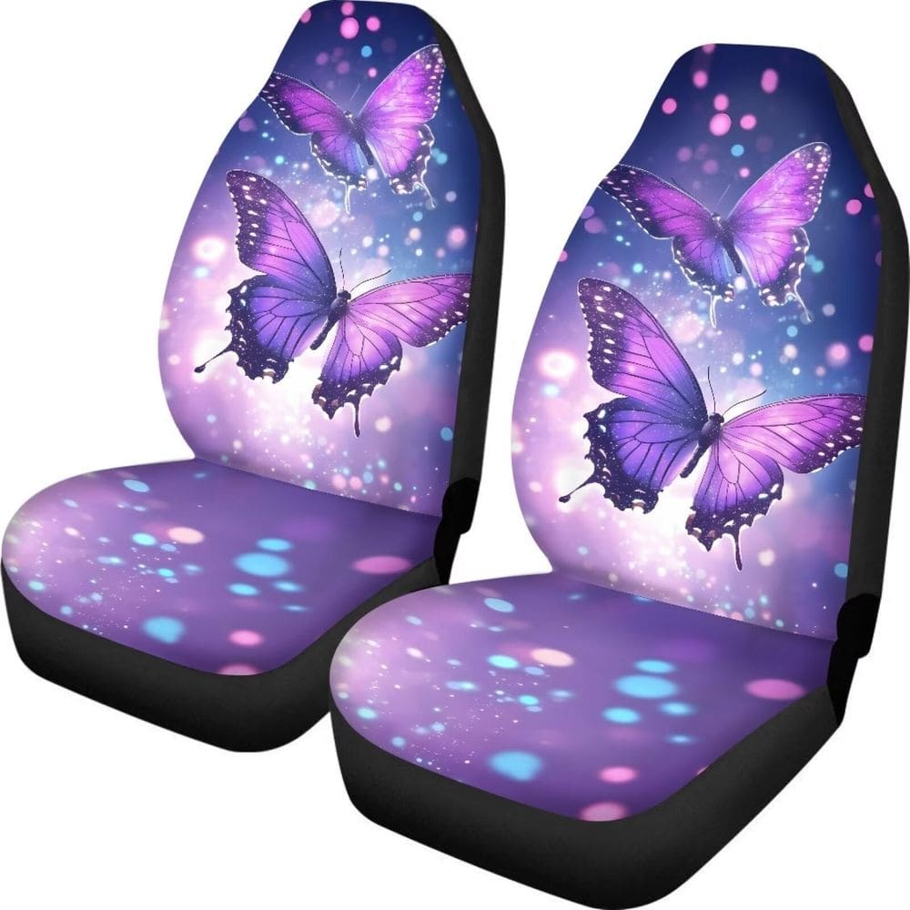 Acessórios de carro TOADDMOS Butterflies Purple Front Seat Cover