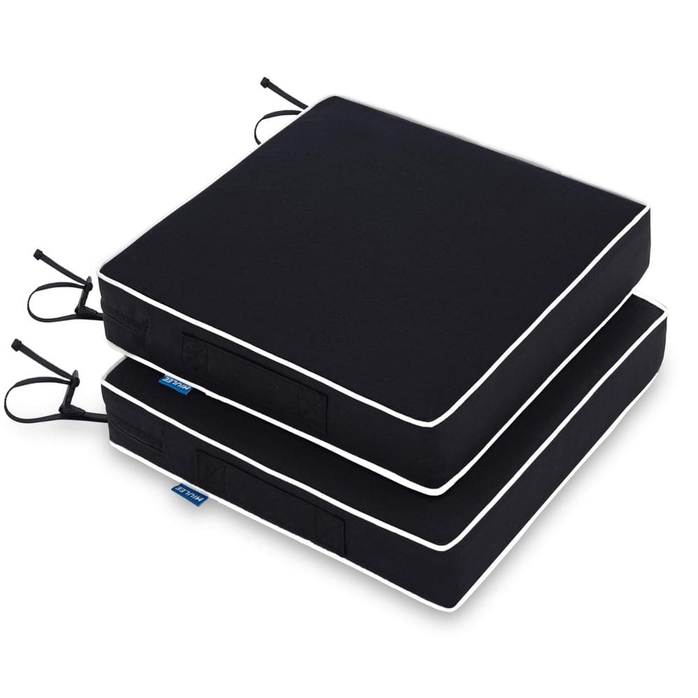 Almofadas para cadeiras de exterior MIULEE impermeáveis 60x60x10cm pretas