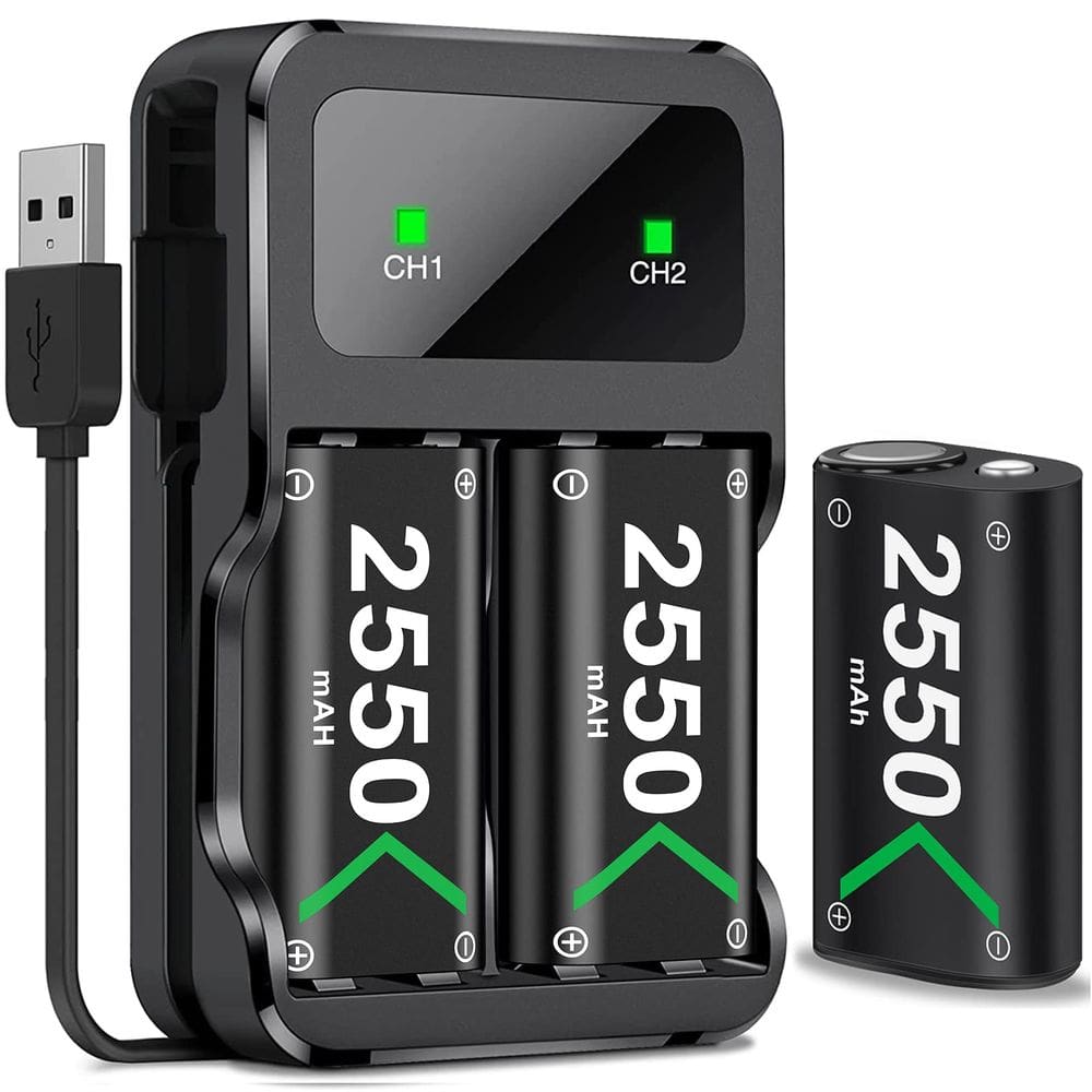 Pacote de bateria recarregável DXKK 3x5520mWH (2550mAh) para Xbox