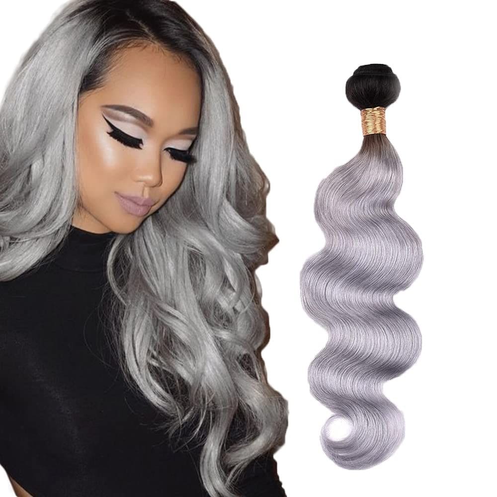 Pacote de cabelo Freiuoke Grey Ombre Body Wave Brazilian 60cm