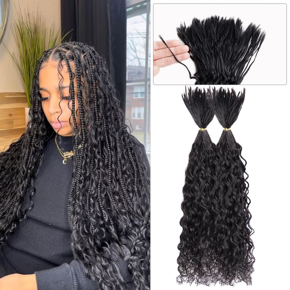 Trança humana pré-dividida Hair Water Deep Wave Bulk 24&quot; 160 fios