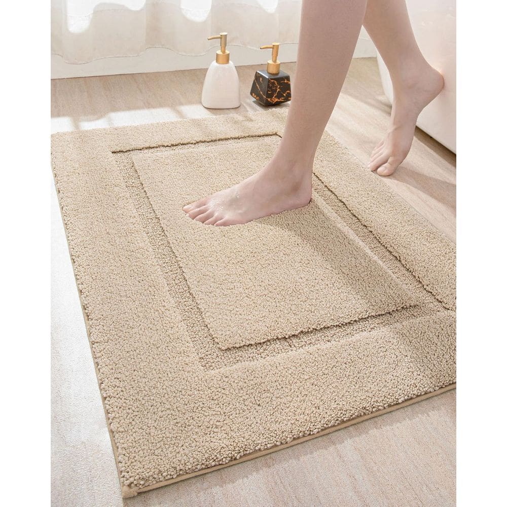 Tapetes de banheiro DEXI Tapete de banho antiderrapante lavável 60x40cm bege