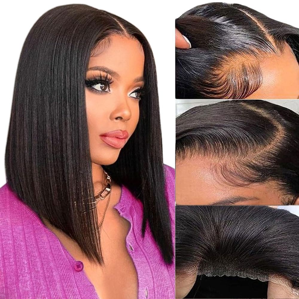 Peruca YFOXI Wear and Go Glueless Bob Human Hair 16" 150% de densidade