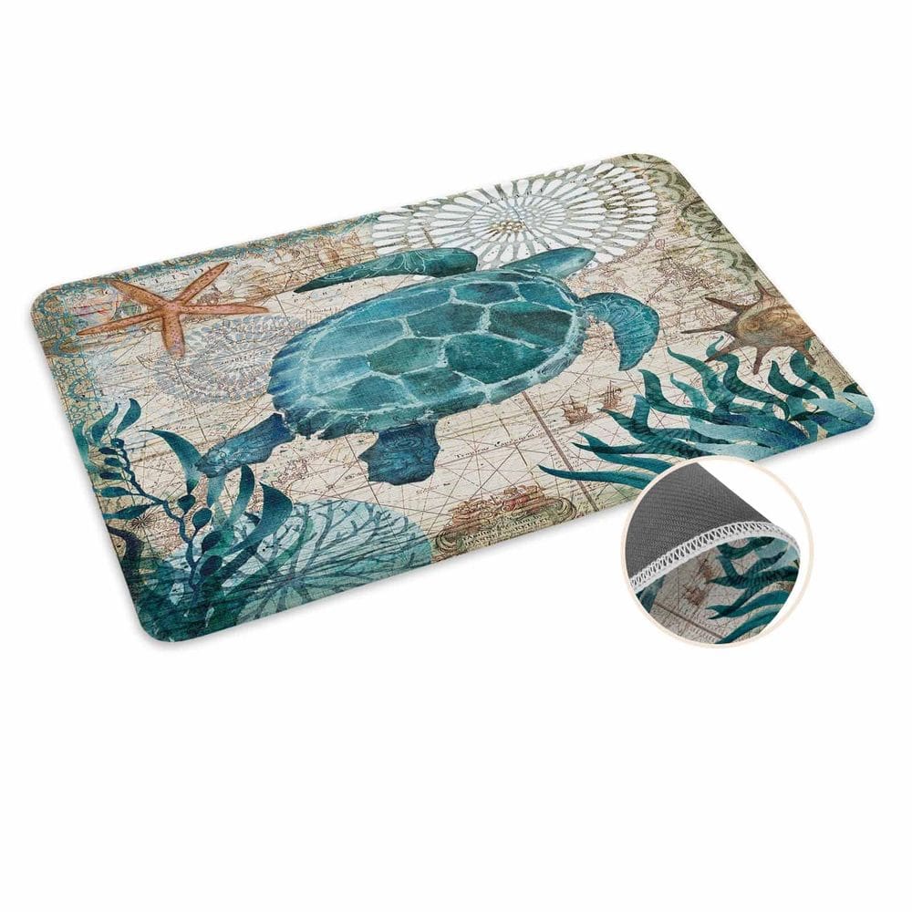 Capacho Coastal Blue Sea Turtle Nautical Map 50x80cm