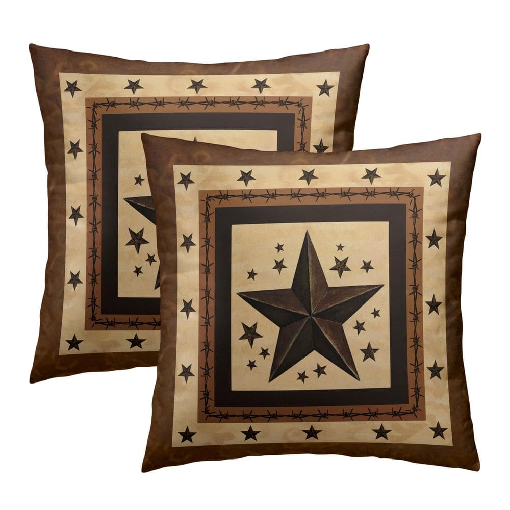 Capas de almofada Imiss Western Texas Star Brown 45x45cm
