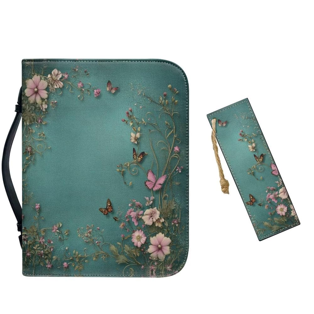 Capa da Bíblia em couro Vefabuboy com marcador, abas bíblicas, verde