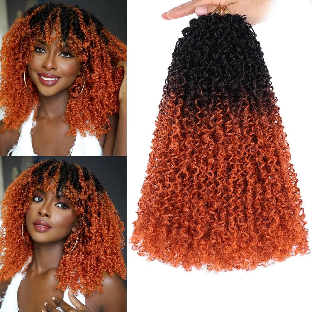 Cabelo de crochê COOKOO Yanky Twist 12 polegadas, 8 pacotes 1B/24C#