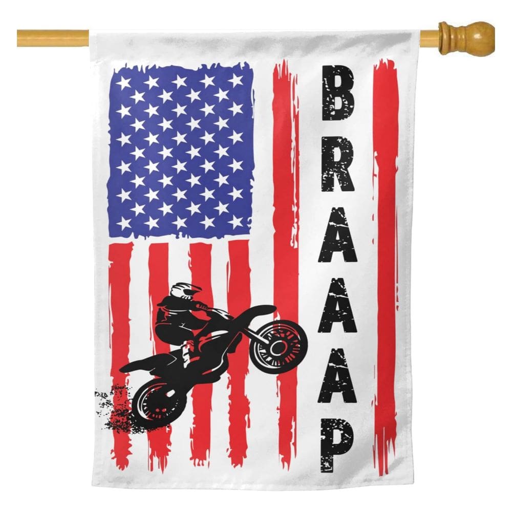 Bandeira de jardim Dingtaifeng Braaap Motocross Dirt Bike American