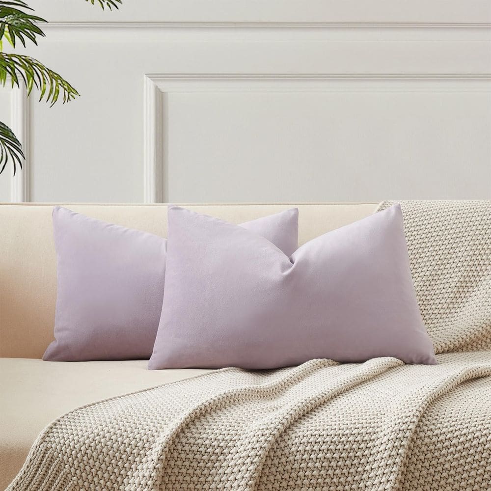 Capas de almofada JUSPURBET, veludo lombar lilás, 40x60cm