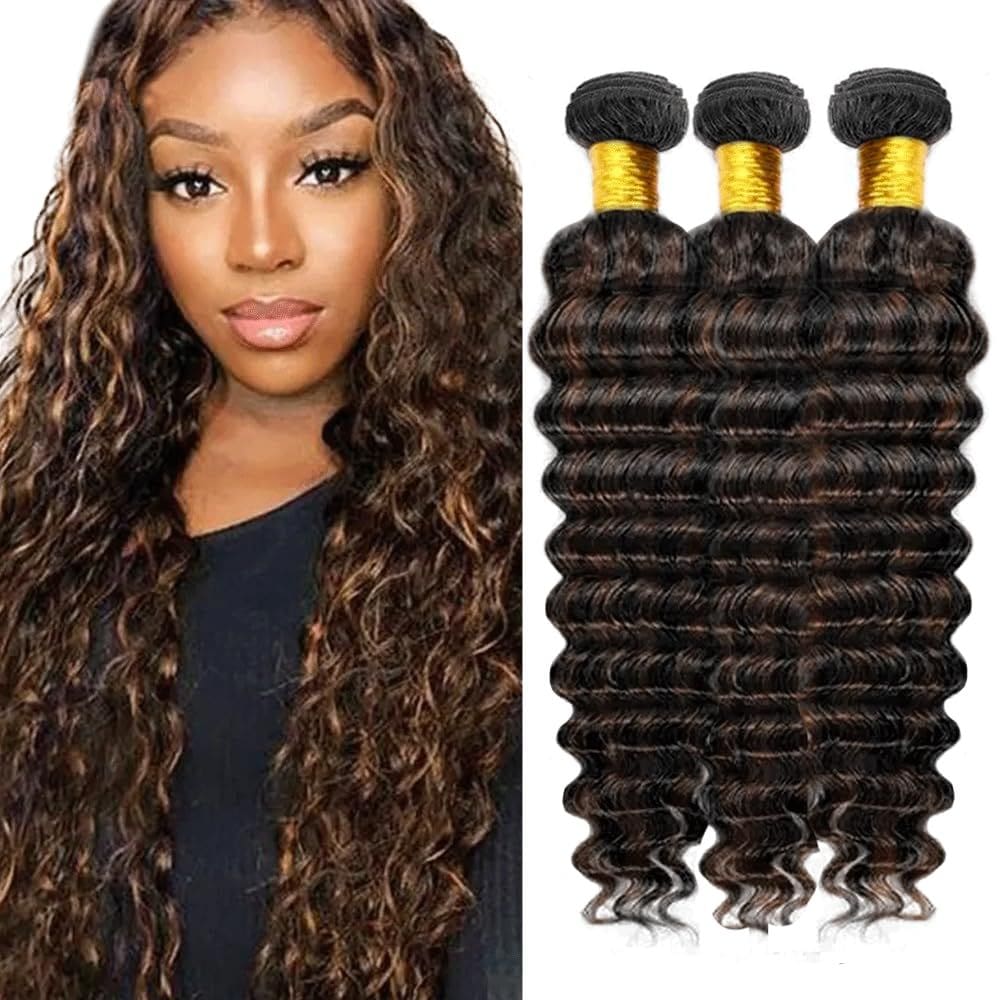 Pacotes de cabelo Fridnae P1B/30 Deep Wave Two Tone 24 cm 26 cm 28 cm