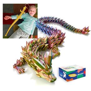 Dragon Toy RWSEFK 30 cm, dragão de cristal impresso em 3D