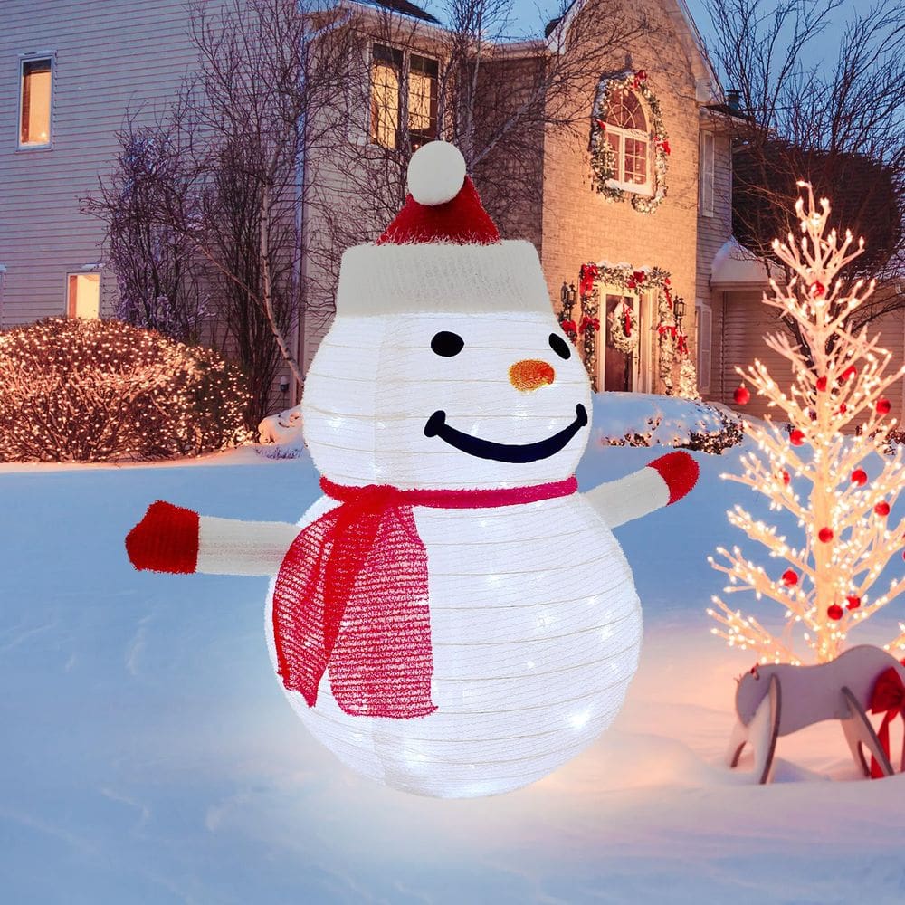 Decoração de boneco de neve de Natal WUGAOGAI 58cm com luzes LED