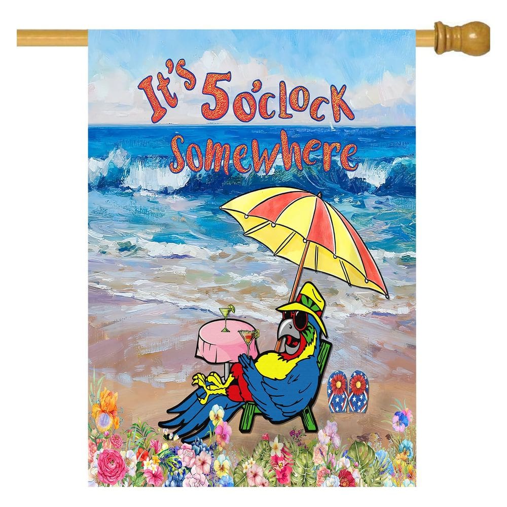 Bandeira de jardim Dingtaifeng São 5 horas em algum lugar 70x100cm