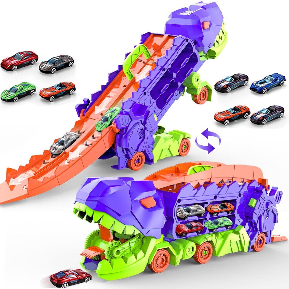 Toy Dinosaur Ultimate Hauler Track Dufuntotoys City Purple