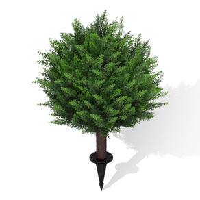 Árvore de bolas de topiaria de cedro artificial AOKIIE 22 com espigão de terra