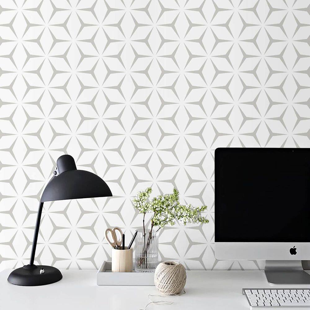 Papel de parede Heroad Peel and Stick Modern Light Grey 45 cm x 20 m