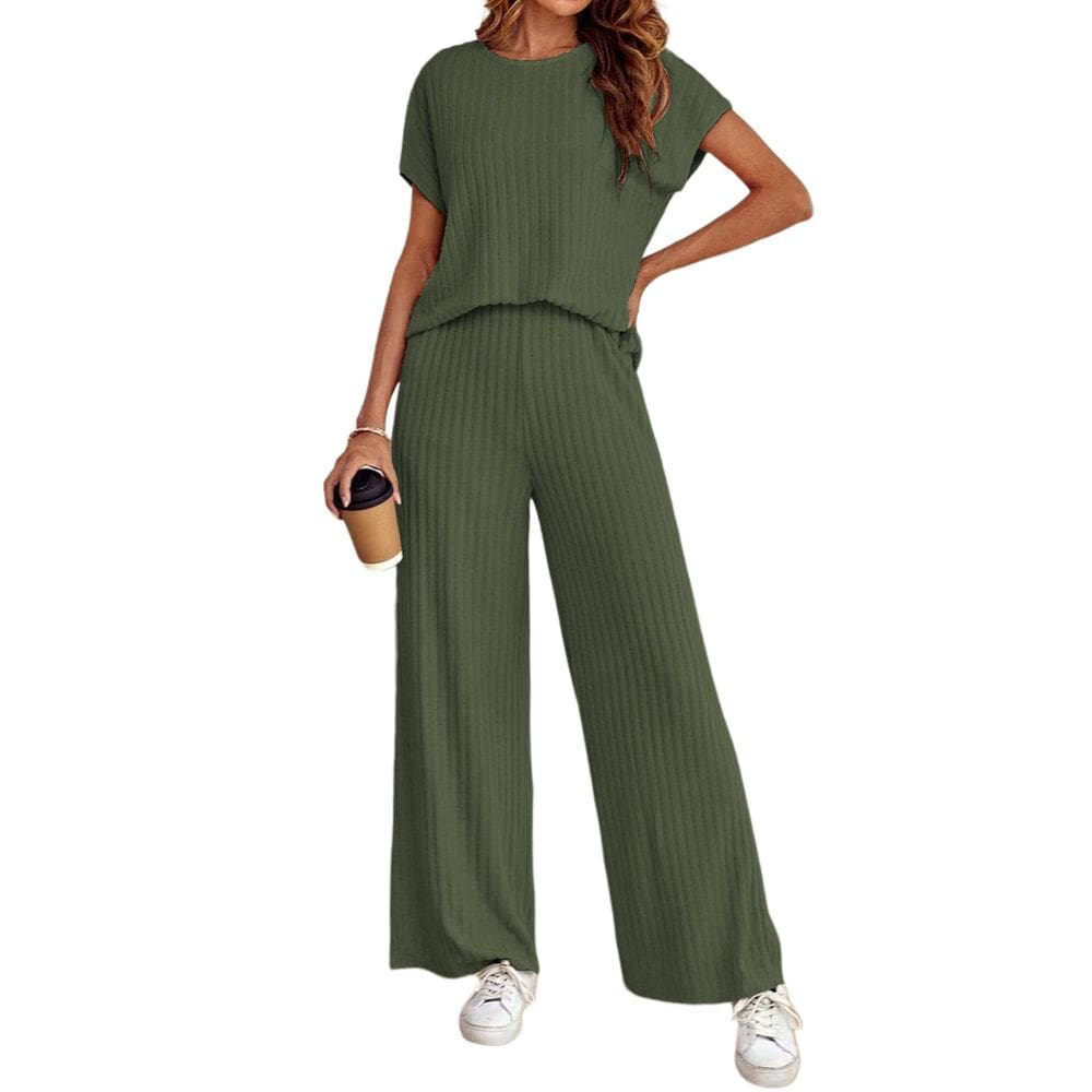 Conjuntos de crochê LTSCNRM de duas peças para mulheres (verde-M)