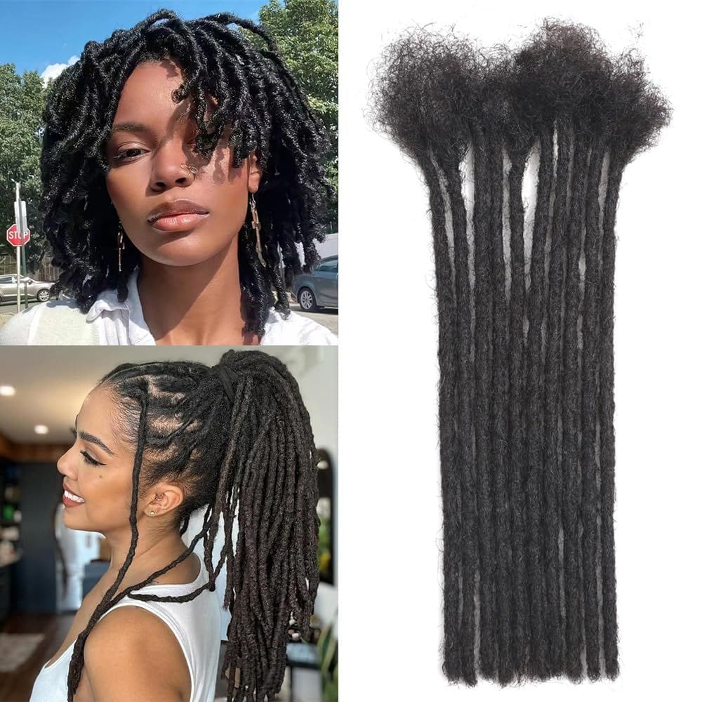 Dreadlock Extensions Bangxunk Human Hair 10-100 fios de 0,8 cm