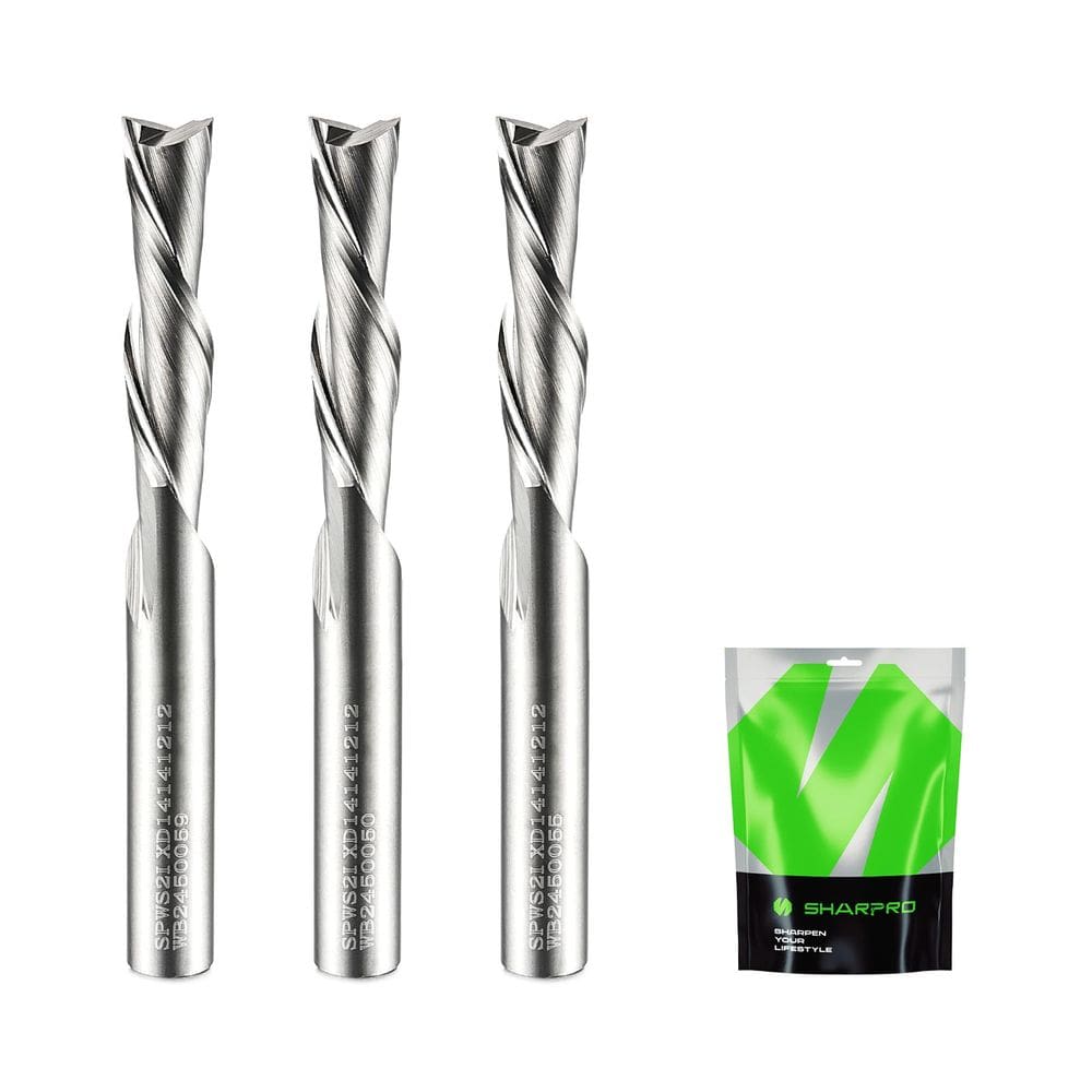 Broca de roteador SHARPRO Downcut Spiral, haste de 1/4&quot;, corte de 6,35 mm