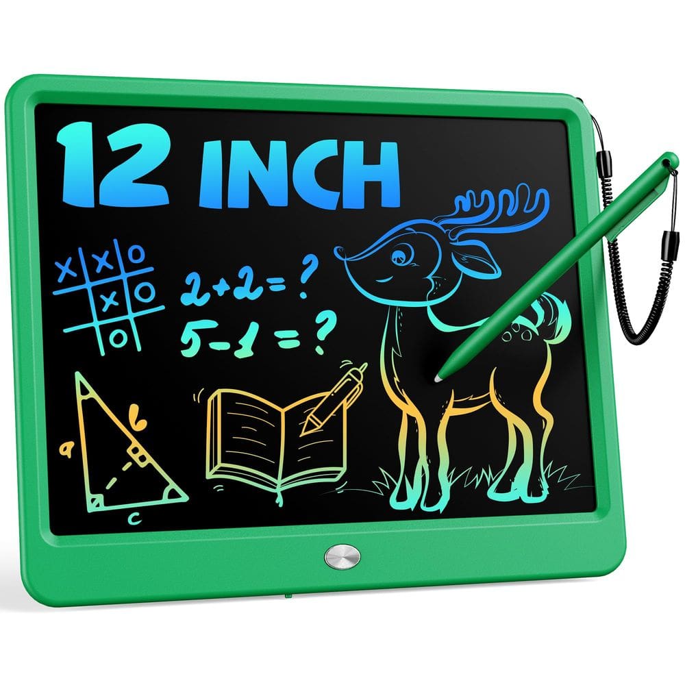 Tablet de escrita LCD Bravokids de 12 polegadas para crianças de 3 anos, verde