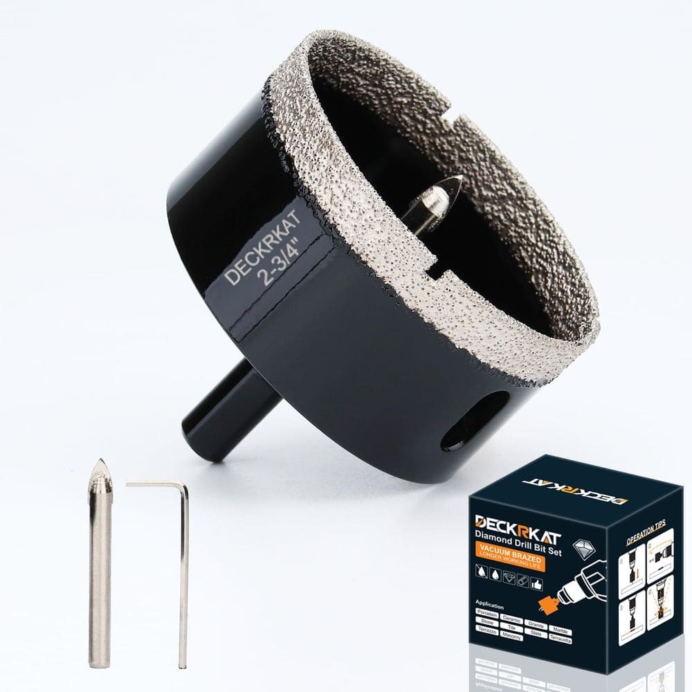 Brocas de serra diamantadas DECKRKAT 70 mm com broca piloto