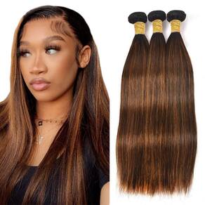 Pacotes de cabelo Freiuoke P4/30 Human Hair 3 pacotes de 8-30 polegadas