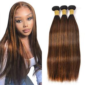 Pacotes de cabelo Freiuoke P4/30 Highlight Straight 8A 3x35cm
