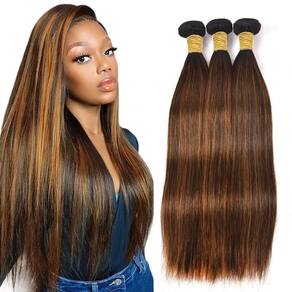 Pacotes de cabelo Freiuoke P4/30 Ombre Straight 8A Brazilian 3x60cm