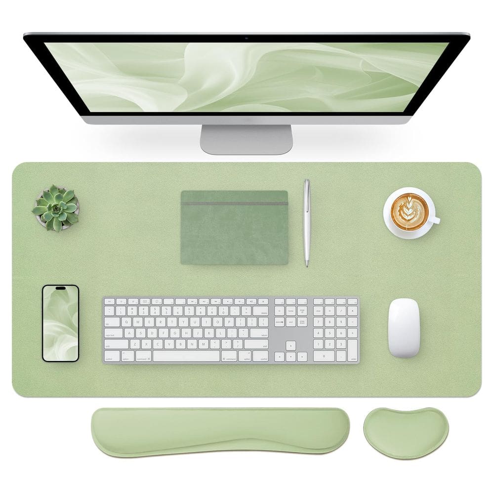 Tapete de mesa e teclado, descanso de pulso Bloss Leather Green