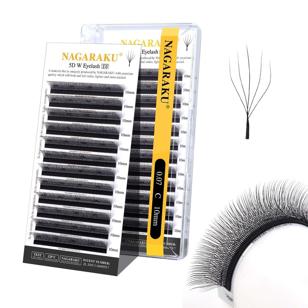 Extensão de cílios NAGARAKU 5D W Shape Versão 2.0 0,07 mm C 10 mm